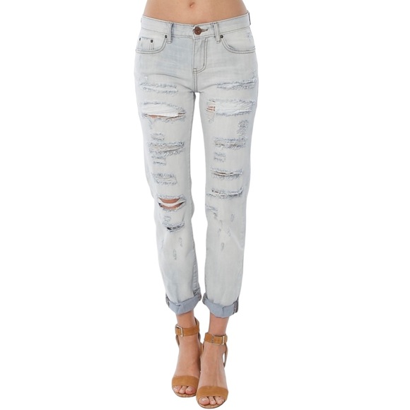 Women’s Bethany Mota mid Rise 90s Straight Jean Sz 00 light wash ankle length - Picture 5 of 8